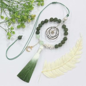 如期而至｜今天的遺憾，將被油青溫柔化解 油青玉 玉石 水晶 流蘇 吊飾 車內掛飾飾品 流蘇