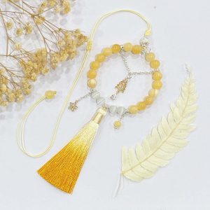 堅持下去｜光終究會灑在你的身上 999純銀轉運珠 999純銀 925純銀鍊 白貓眼石 黃玉 14K吊墜 玉石 水晶 流蘇 吊飾 車內掛飾飾品 流蘇