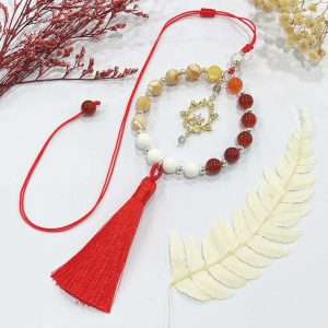 女王紅｜黃色月光貝 黃色夜光貝 硨磲 紅龍紋瑪瑙 橙色瑪瑙 999純銀 999純銀轉運珠 玉石 水晶 流蘇 吊飾 車內掛飾飾品 流蘇