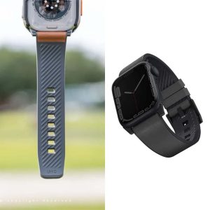 UNIQ|apple watch 44/45/49/S10/S11/S12 46mm錶帶Straden防潑水皮革矽膠錶帶原廠公司貨