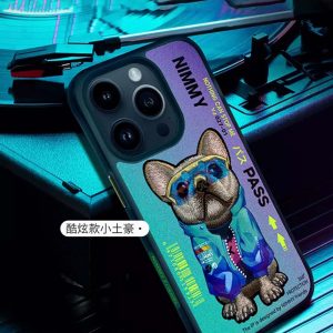 iPhone i15 Pro手機殼 防摔殼【酷炫款土豪】NIMMY 眼鏡酷萌系列刺繡手機殼