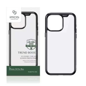 iMos｜iPhone16Plus/16Pro/ProMax手機殼TREND BOOST軍規防震保護殼 附手機墊片＋充電孔保護膜 原廠公司貨