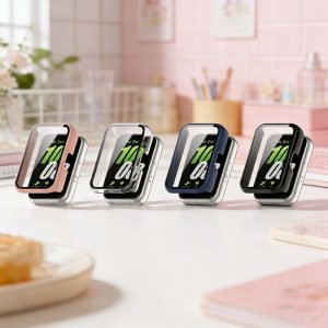 三星Galaxy Fit3保護殼 3D鋼化玻璃+PC框一體式錶殼 替換保護殼 殼膜一體
