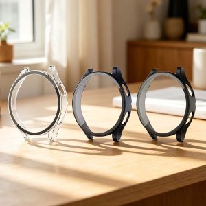 三星 Galaxy Watch 6 40mm、44mm手錶保護殼 9H鋼化玻璃+PC框保護殼 透明 藍色 黑色