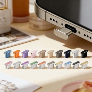 素色&閃粉款Type-C充電孔金屬防塵塞iPhone安卓手機Airpods pro3藍芽音箱/滑鼠/耳機、平板筆電均適用