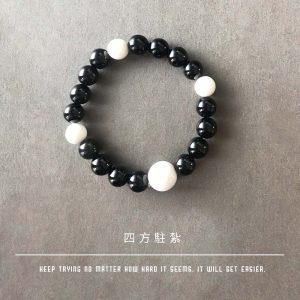 水晶手鍊｜深海系列 四方駐紮 硨磲 黑曜石 玉石手鍊 手珠 手飾 飾品 手串 玉石 山水之寶