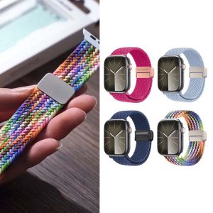 DUX DUCIS｜apple watch 38/40/41/S10/S11/S12 42mm錶帶 彈力編織磁吸扣錶帶