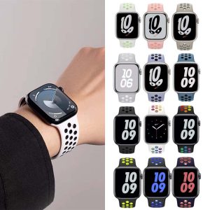 apple watch 44/45/49/S10/S11/S12 46mm錶帶 透氣洞洞 反扣款矽膠運動型錶帶