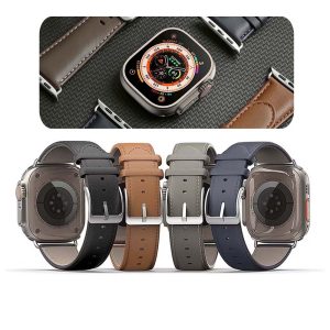 DUX DUCIS｜apple watch 44/45/49/S10/S11/S12 46mm錶帶 不鏽鋼針扣 優質皮革錶帶