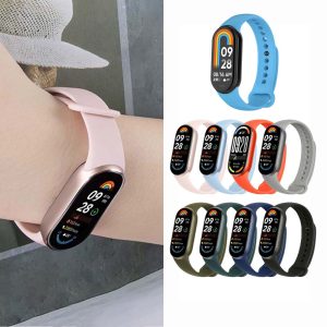 小米手環錶帶8/8NFC/9/9NFC/10/10NFC/10陶瓷版共用 柔軟硅膠精鋼卡扣單色腕帶