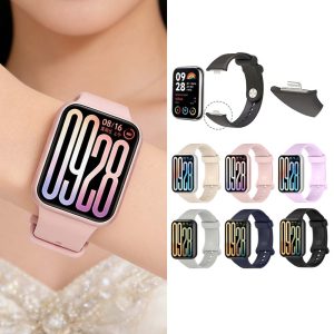 小米手環8Pro/9Pro/10Pro替換錶帶 柔軟矽膠精鋼卡扣單色腕帶 小米手環錶帶 替換腕帶