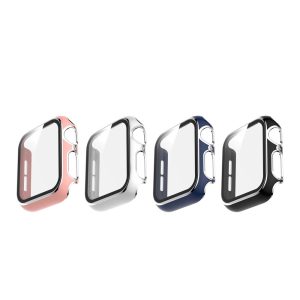 Apple Watch 7/8/9 45mm保護殼 玻璃膜+保護框 雙色電鍍手錶防撞殼