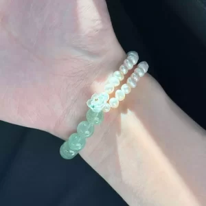 水晶手鍊｜花籤手札系列 萬物生長 珍珠 綠莓晶 立體樹脂小花 手珠 手飾 飾品 手串 玉石手鍊 山水之寶