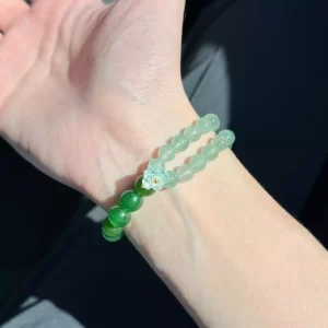 水晶手鍊｜花籤手札系列 森息漫遊 和田玉碧玉 綠莓晶 立體樹脂小花 手珠 手飾 飾品 手串 玉石手鍊 山水之寶