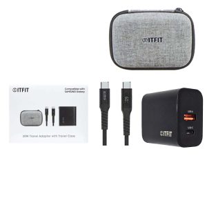 Samsung 三星｜充電套組30W PD+QC3.0雙孔快充充電器＋60W數位顯示快充線120cm原廠公司貨ITFIT