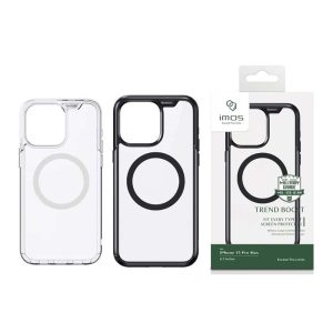 iMos｜iPhone 15Pro/15Promax手機殼TREND BOOST【透明/黑框】磁吸軍規防震保護殼 原廠公司貨