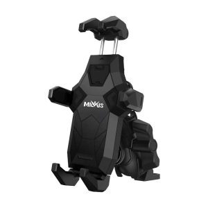 機車支架｜機車手機架 MILVUS 黑鷹 後視鏡座後照鏡 歪嘴球頭款 減震機車手機架 黑色 ME30 機車車架