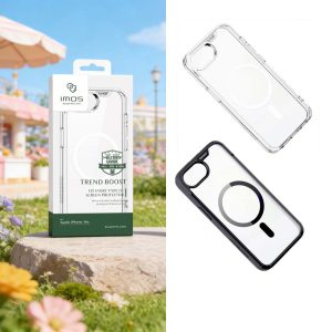 iMos｜iPhone 16e/17e手機殼 TREND BOOST【透明/黑色】磁吸軍規防震保護殼 原廠公司貨