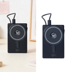 MYCELL｜Qi2【黑色】22.5W SSSB準固態電池 自帶線磁吸式無線充電 行動電源 