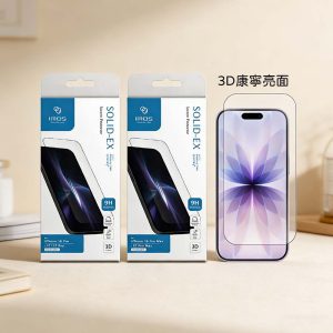 iMos｜iPhone17/17Pro/17ProMax/16Pro/16ProMax3D極細黑邊AGbC康寧亮面玻璃貼原廠公司貨