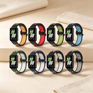 三星Fit 3替換錶帶 針扣式 透氣洞洞精鋼卡扣運動矽膠錶帶 替換錶帶