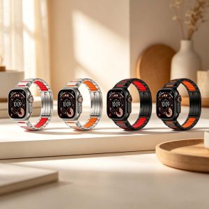 apple Watch 44/45/49/S10/S11/S12 46mm錶帶鈦原系列弧形雙色典藏不鏽鋼錶帶附SIM卡針